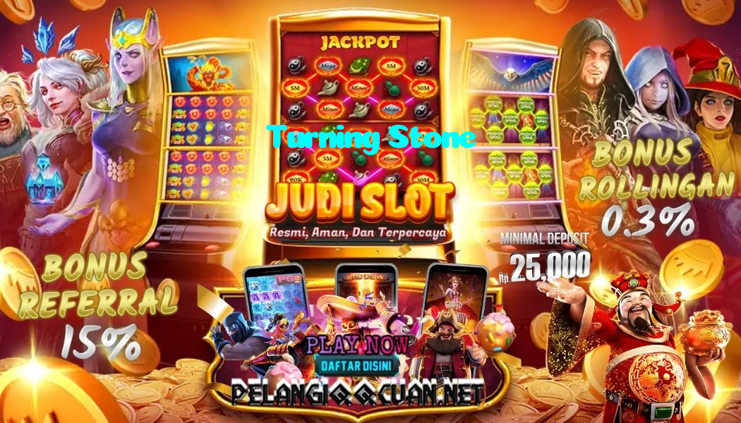Turning Stone casino presented on mobile device in Pakistan with slots and live games